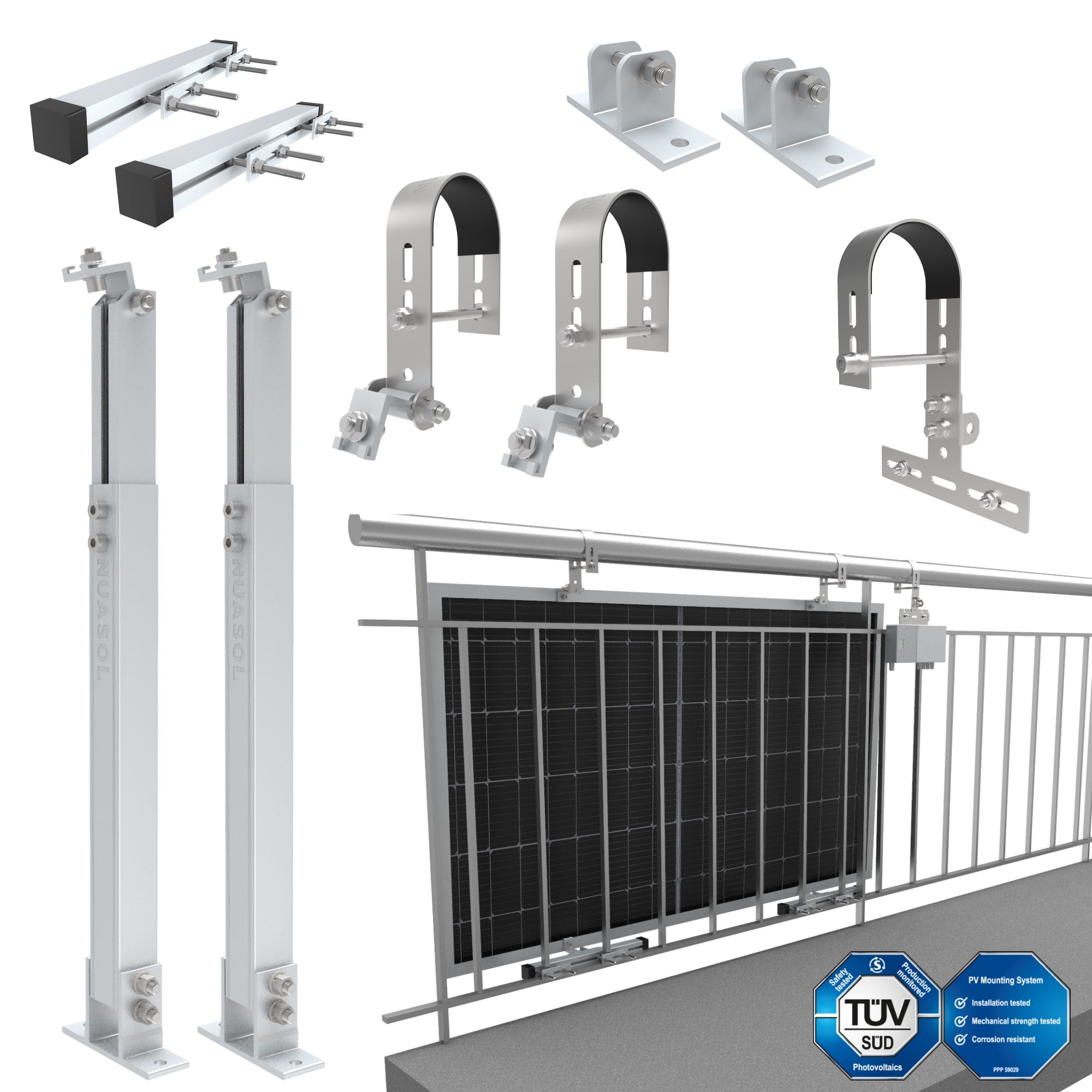 RAMPE SUPPORT BANNISTER Mural Soutien Rampe Balustrade Acier Inoxydable