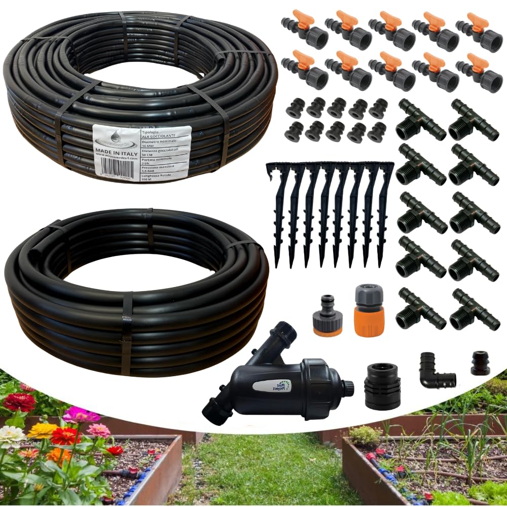 Set di 100 Sistema di micro-Irrigazione a Goccia Irrigatore 360º