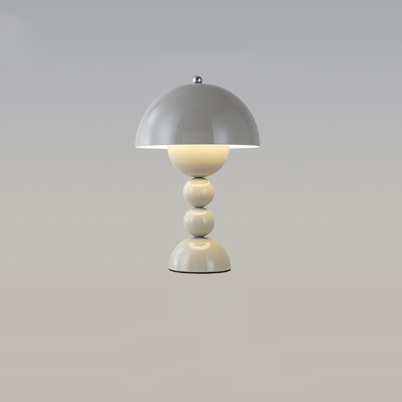 Skandynawska lampa stołowa Ins Pod, lampka nocna, dekoracyjna lampa nastrojowa, wtyczka europejska, kremowoszara