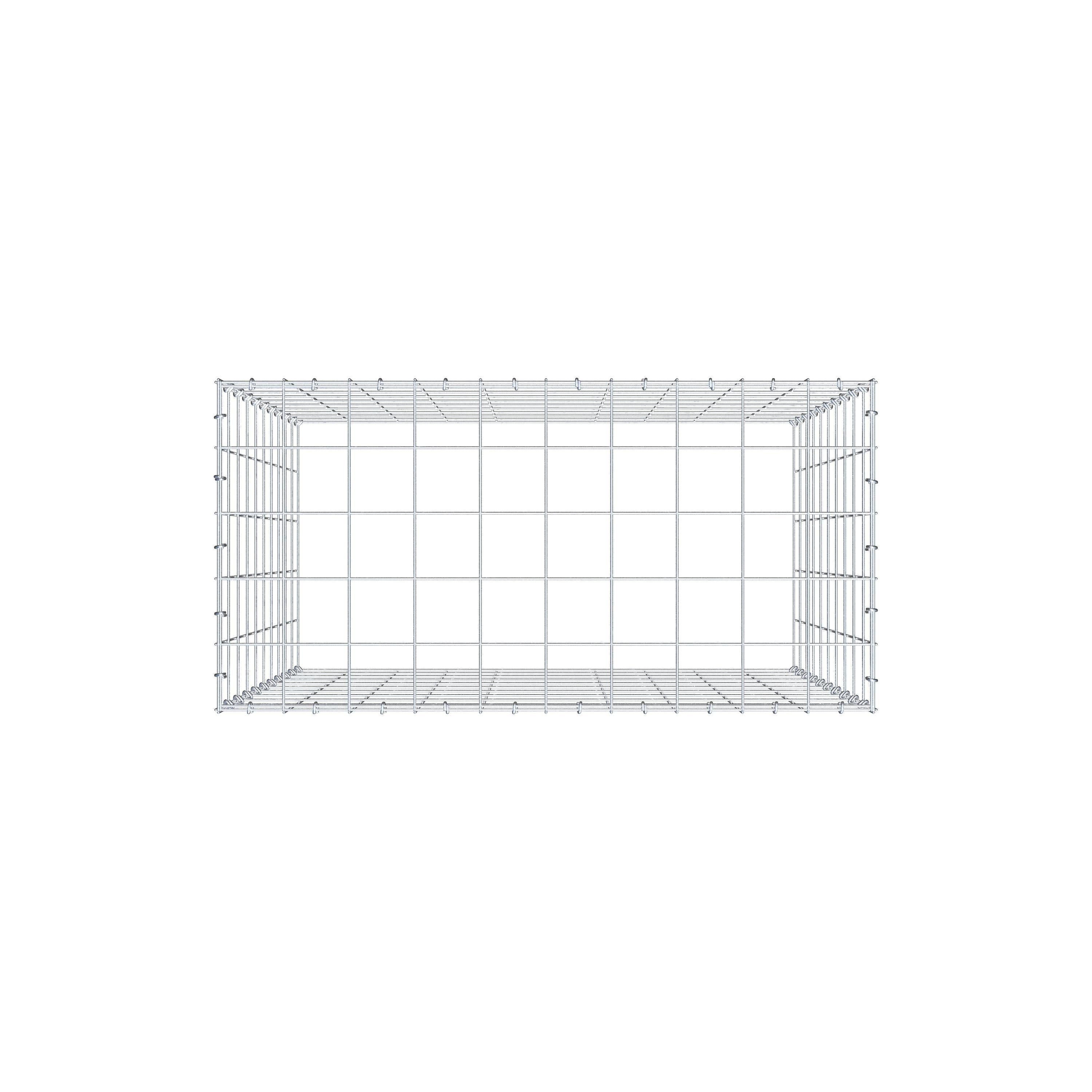 Gavión para apilar en acero galvanizado 100x100x50cm (LxAxP), malla 10 x 10cm, Anillo en C, sin rejilla inferior - 8