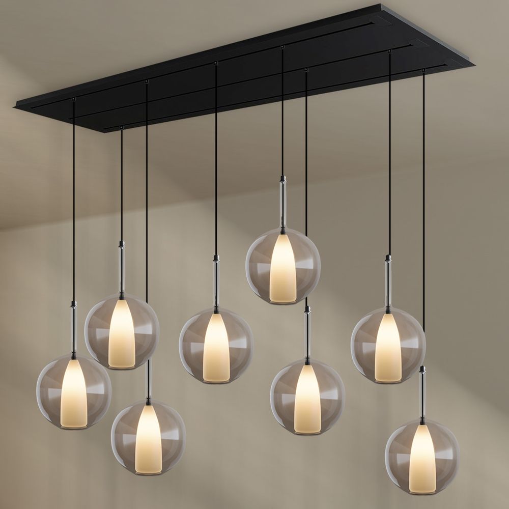 S.luce - Suspension de table à manger Belluna, 8 lumières, 200 cm ...