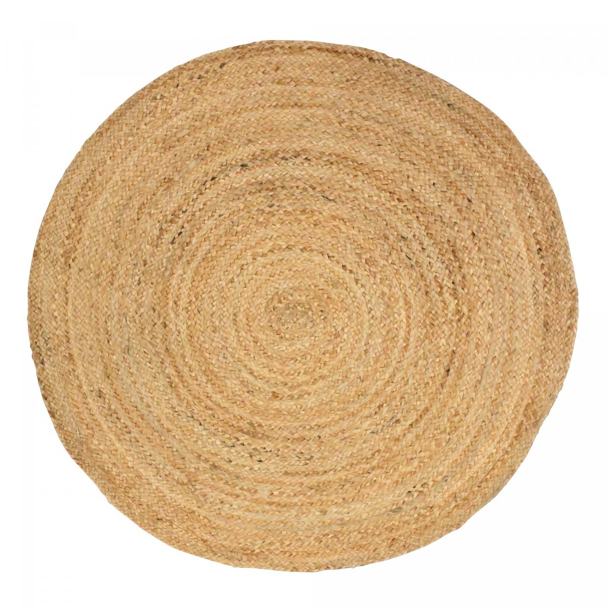 Tapis rond Ø60cm fait à la main en jute motif uni pour entrée SUNNY ...