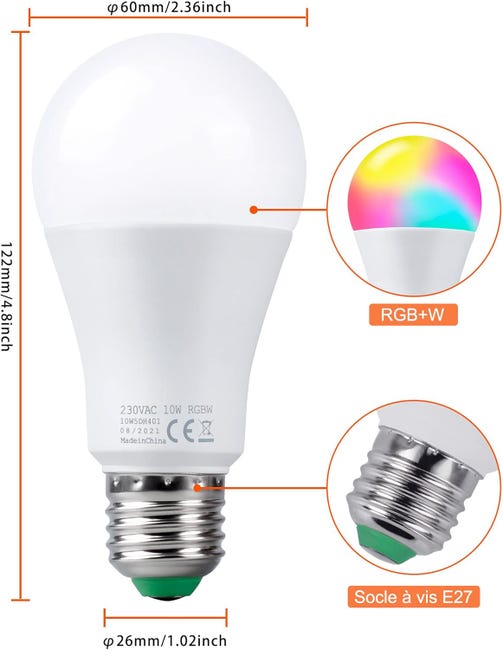 HeatingLux Lampadine Colorate LED RGBW Cambiare Colore Lampadina E27 3W Dimmerabile con Telecomando, 12 RGB Colore, Bianca Calda 3000K, Bianco Freddo 6000K, RGB E27 LED con Funzione di Memoria,2 Pezzi HeatingLux Lampadine Colorate LED RGBW Cambiare Colore Lampadina E27 3W Dimmerabile con Telecomando, 12 RGB Colore, Bianca Calda 3000K, Bianco Freddo 6000K, RGB E27 LED con Funzione di Memoria,2 Pezzi