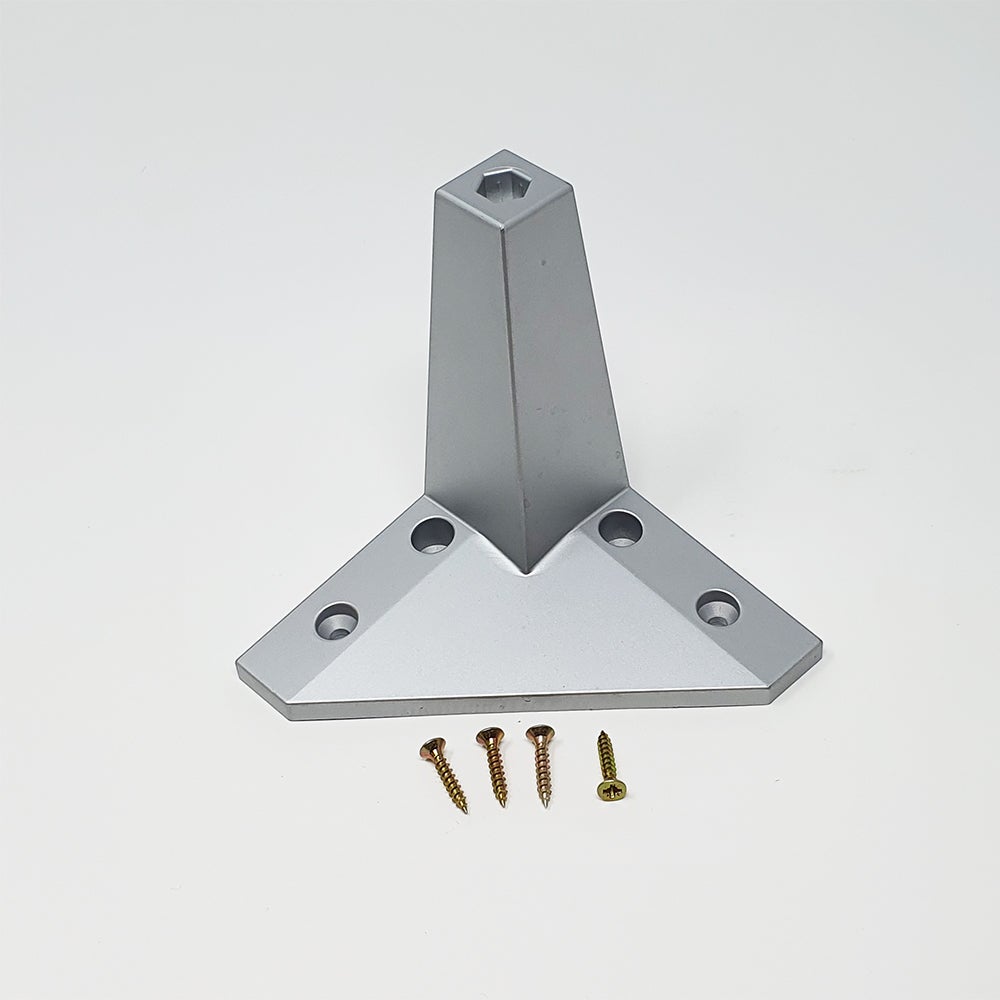 4un. Pied de meuble incliné scandinave pied nordique en résine plastique ABS ANTI-HUMIDITÉ couleur aluminium mat. Hauteur 100mm - 2