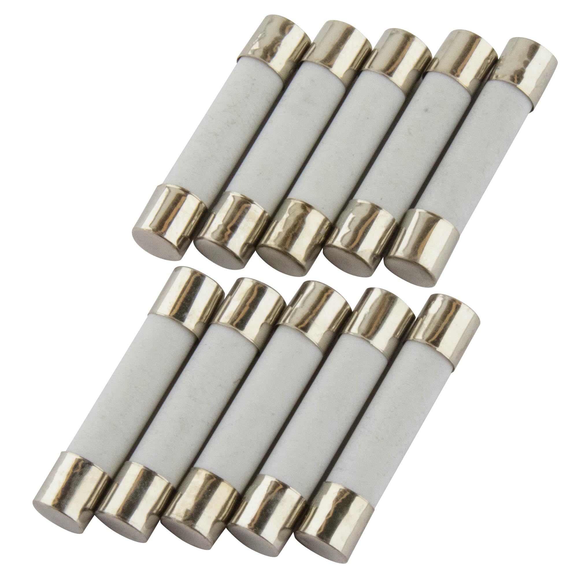 Lot De 10 Fusibles Céramique 0.5A (500mA) 6x30 Mm - Temporisation Lente - Tension 250V - Pour Équipements Électroniques Et Électriques