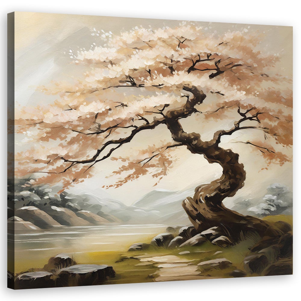 Obraz na płótnie, Krajobraz Natura Japonia Drzewo 50x50