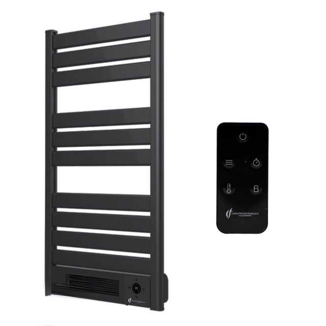 Sèche-Serviette Electrique mural avec Soufflerie Omiros Sannover 2000 W Noir