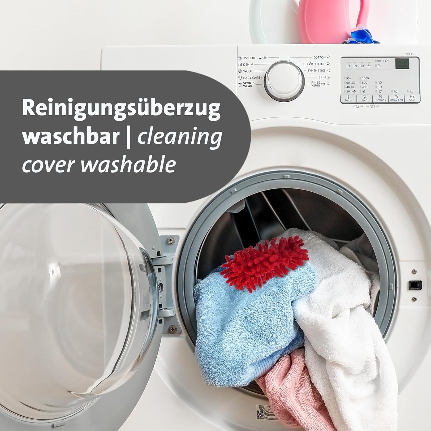 plumeau Extensible avec Manche télescopique, Long pour Toiles d'araignées, pour Le Nettoyage, Housse Lavable, Balai pour la poussière - 3