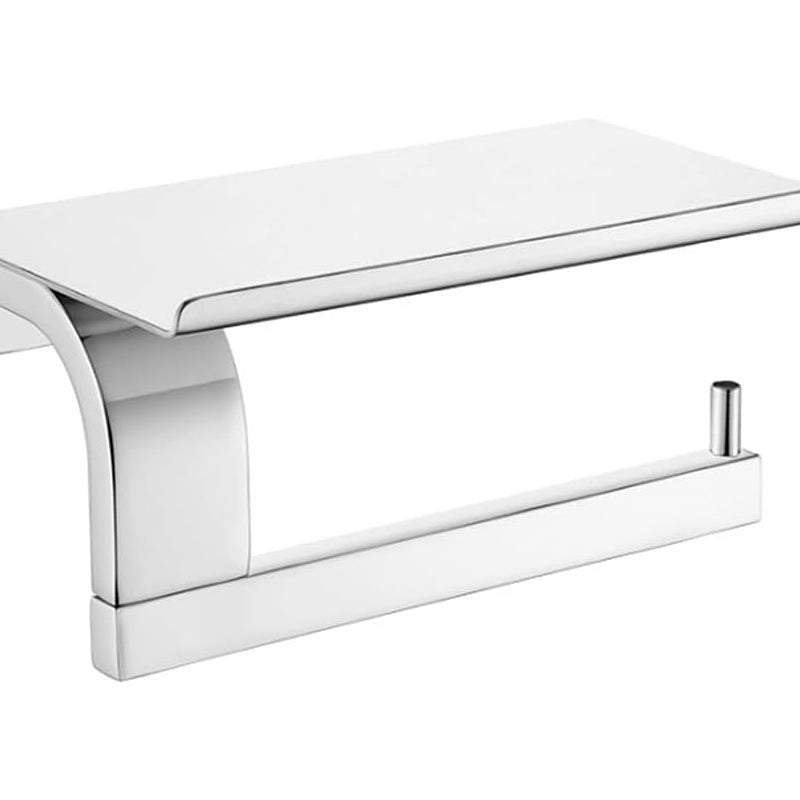 Uchwyt na papier toaletowy z półkami, ścienny uchwyt na papier toaletowy do łazienki, stal nierdzewna, chrom