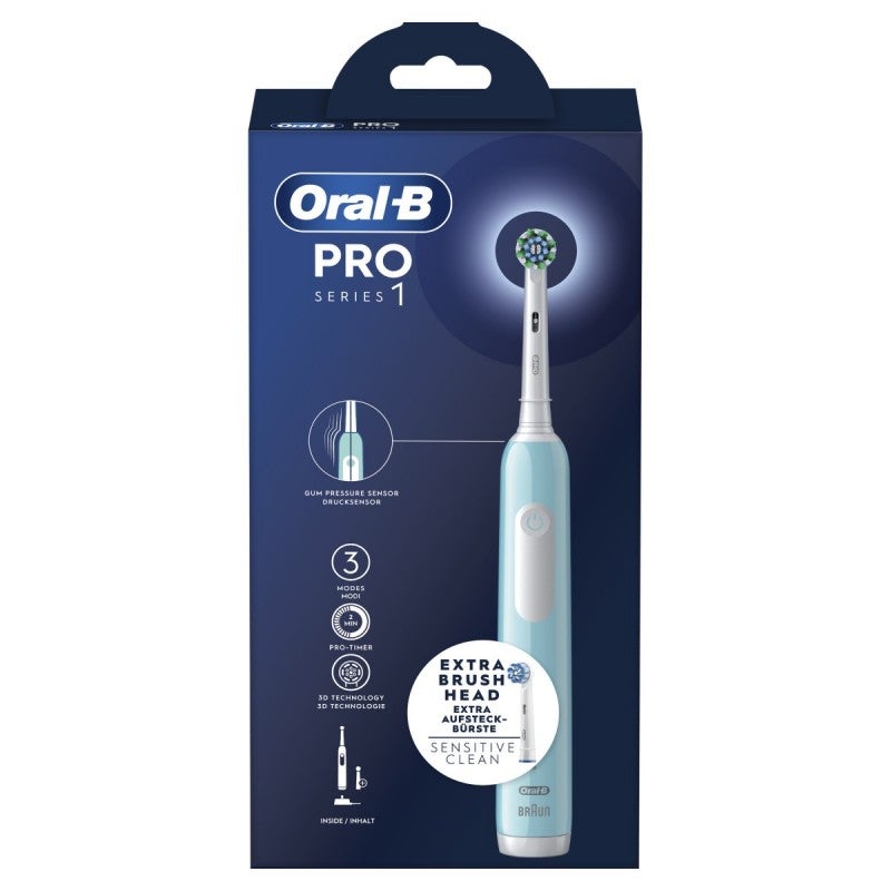 Cepillo dental Adulto, suave, blanqueamiento) Oscilante ORAL B Pro 1 Azul | Azul, Blanco