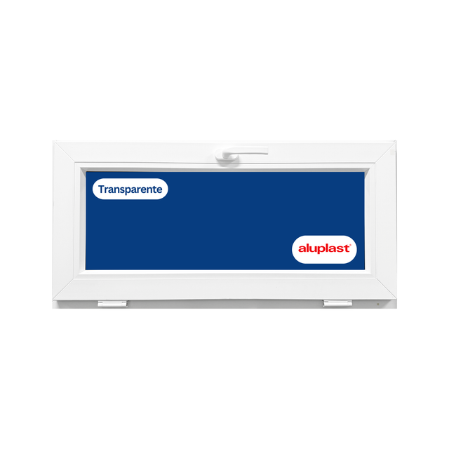 Janela PVC reforçado 50×80 cm branca basculante | Vidro transparente – Perfil Aluplast