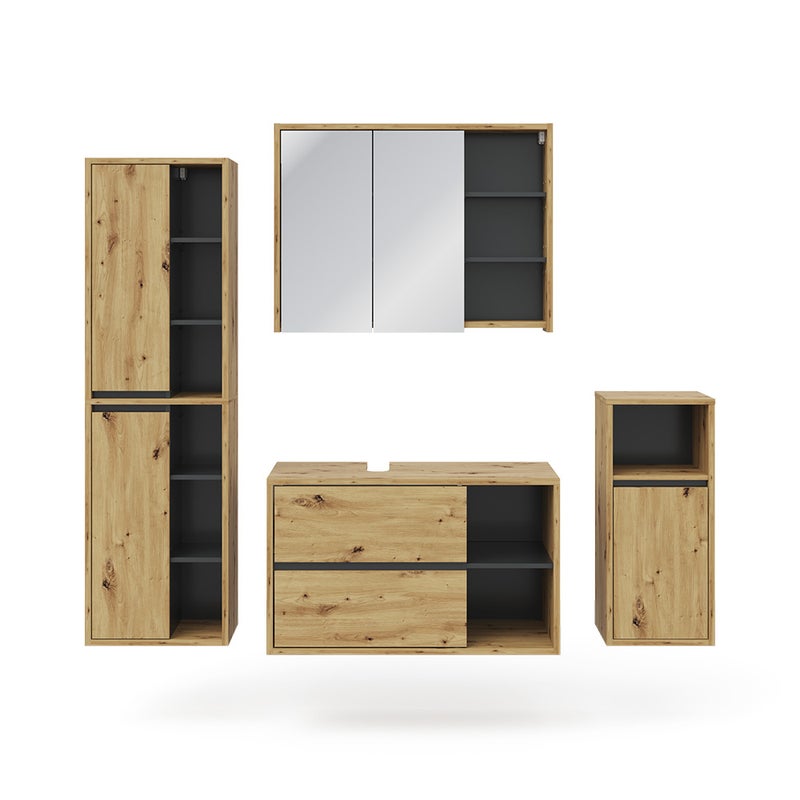 Vicco Zestaw mebli łazienkowych Viola, Dąb rzemieślniczy, 4 części