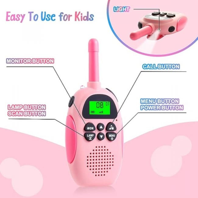 Talkies Walkies Rechargeables - Enfants - 3 km de Long Distance Talkies Walkies Rechargeables - Enfants - 3 km de Long Distance