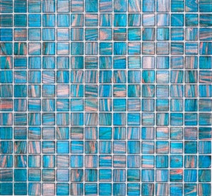 Mosaïque Cristal Coupé Bleu Pour Mur Cuisine - 10 Plaques Translucides - Verre