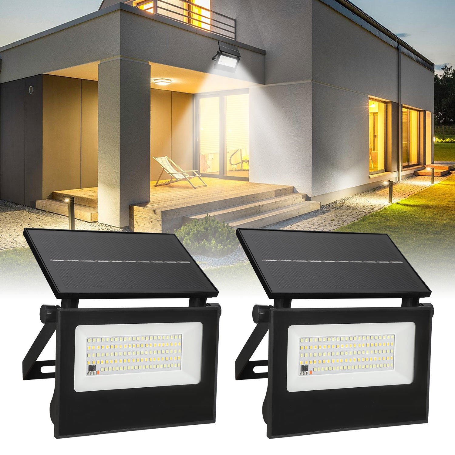 8X Zewnętrzna lampa solarna LED z czujnikiem ruchu Lampa ogrodowa Spot solarna Lampa ścienna