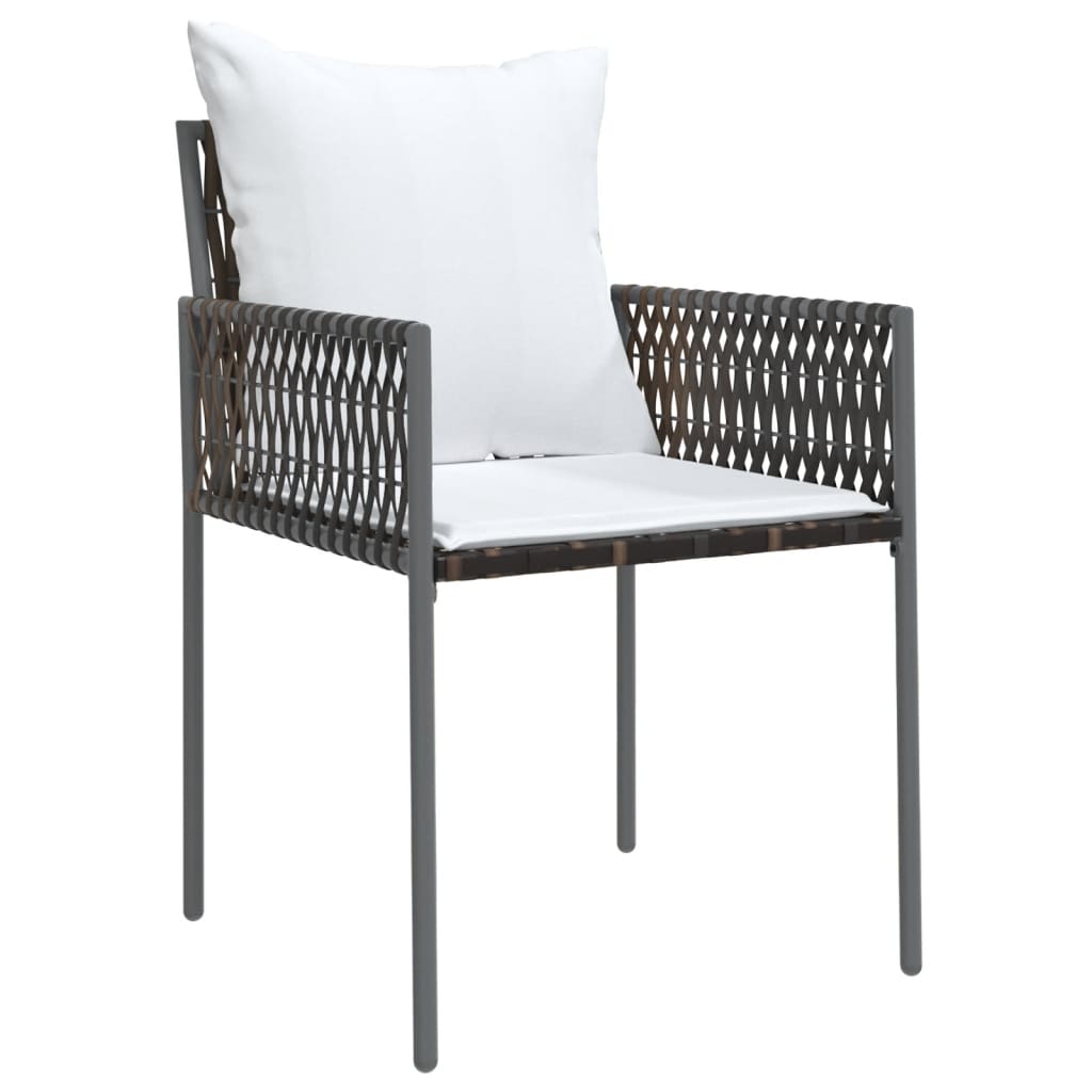Chaise de jardin avec coussin en Résine tressée Marron - 3