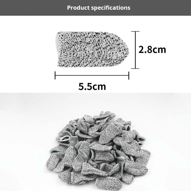 30 Pièces Finger Sleeves Anti-Coupure – Protège-Doigts Résistants HPPE – Réutilisables Et Respirants Pour Travail & Loisirs
