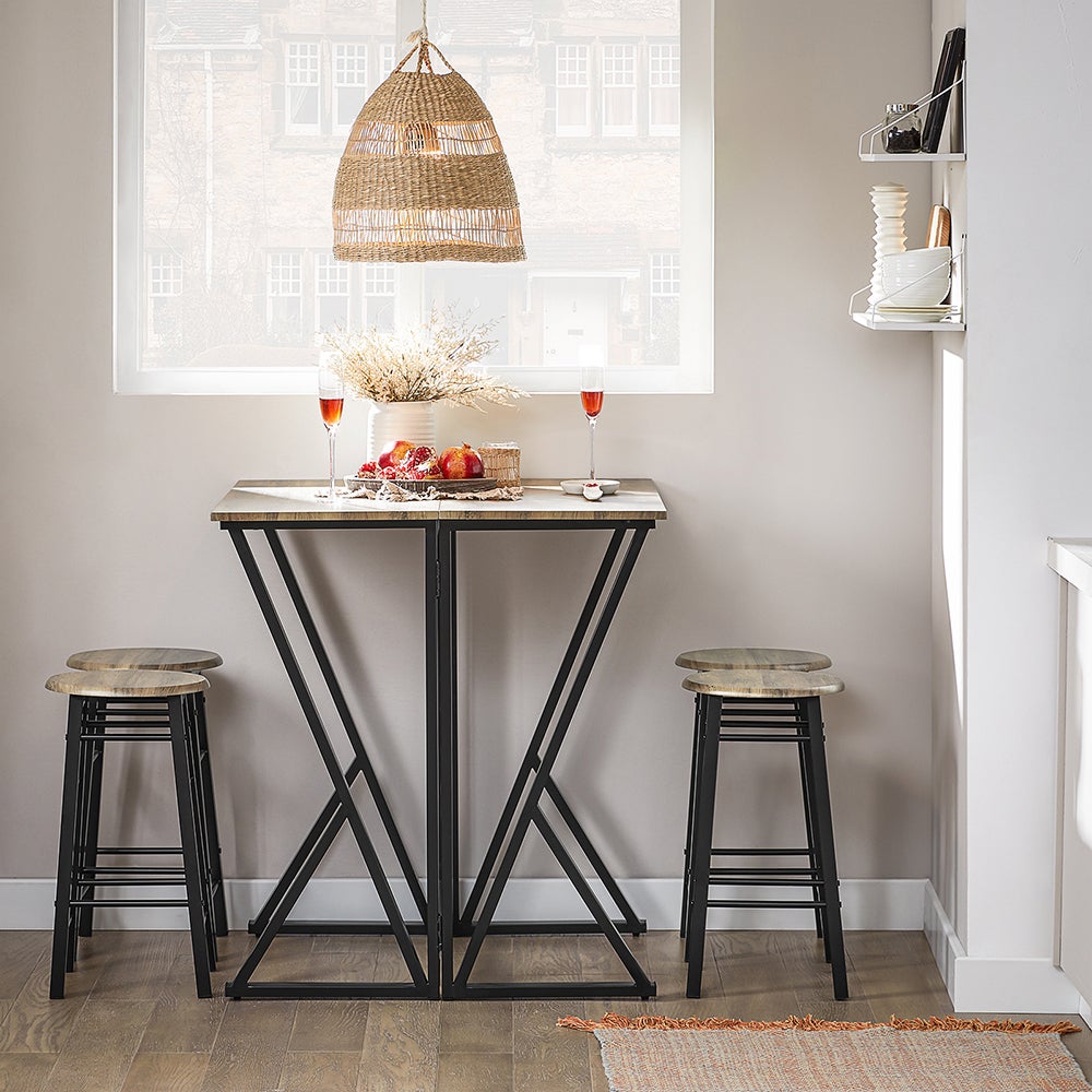 SoBuy Set de 1 Table + 4 Chaises Ensemble Table de Bar bistrot + 4 tabourets, OGT24-N - 8