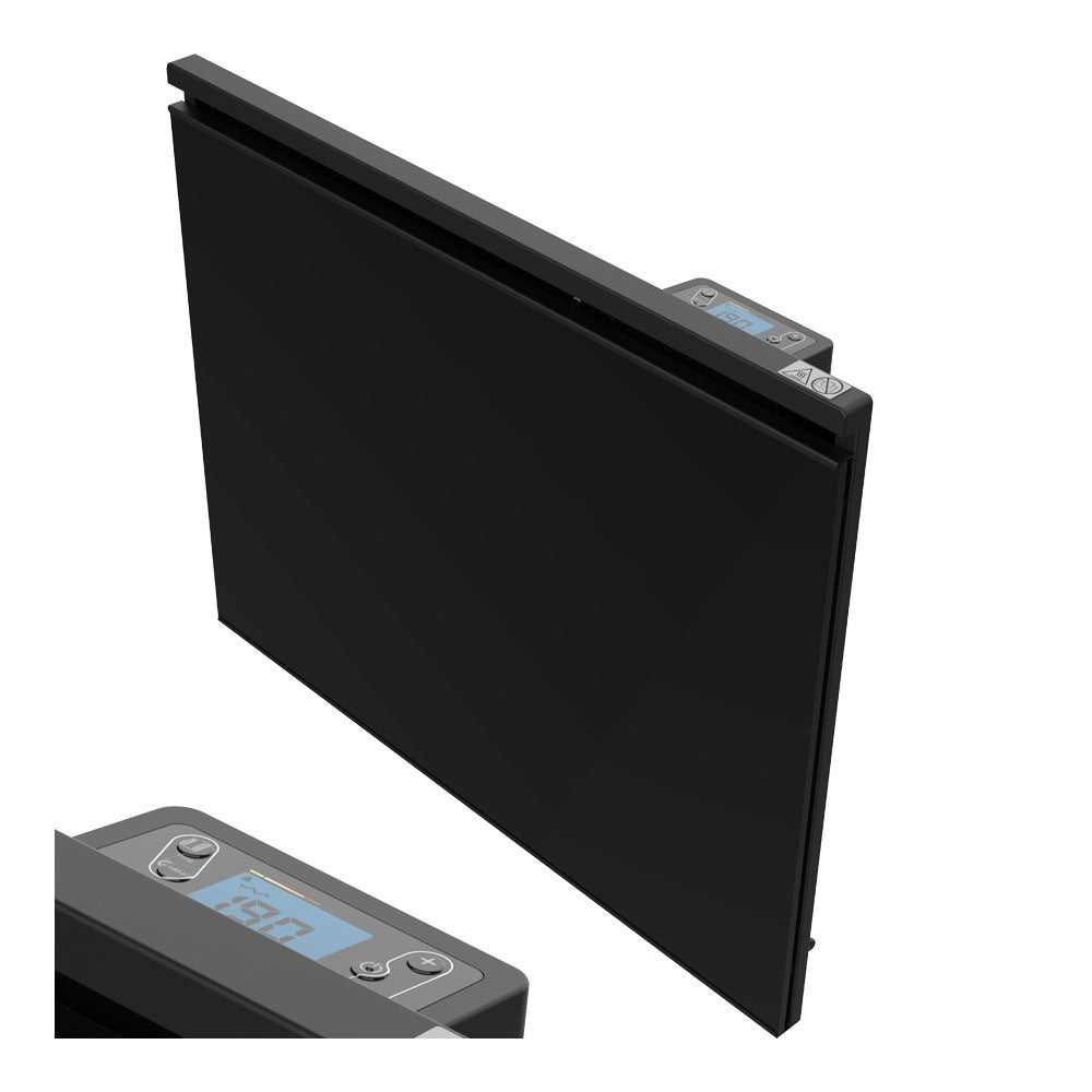 Grzejnik elektryczny energooszczędny konwektorowy ścienny 1500W IP24 czarny Intuis GLASSANCE