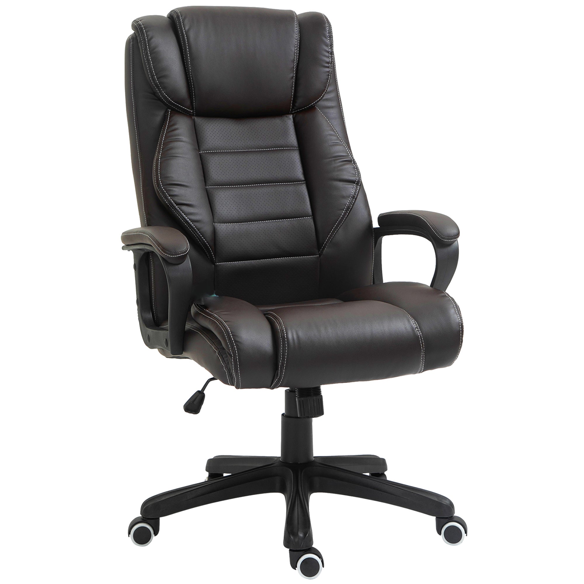 Fauteuil de bureau massant 6 points avec hauteur réglable, marron ...