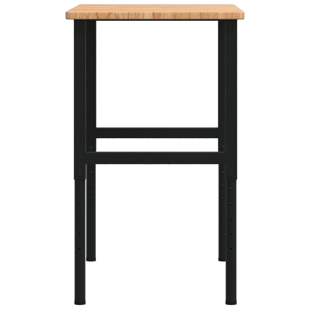 Banco de trabajo rectangular de madera maciza, 100 × 60 × (71,5-98) cm - 6