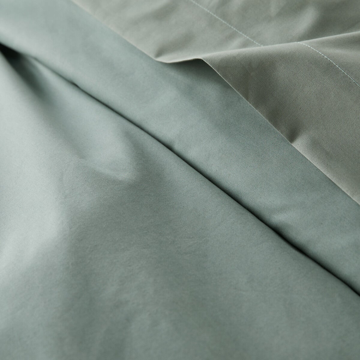 Housse de couette zippée, percale coton, Scénario - Sauge - 240 x 220 cm - 3