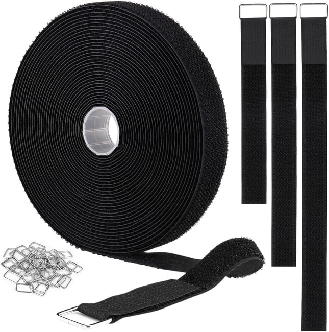 4 Sangles à Boucle à Cliquet Métallique 50 Cm - Nylon Robuste, Réglables, Connectables Pour Rangement Garage, Camping, Transport
