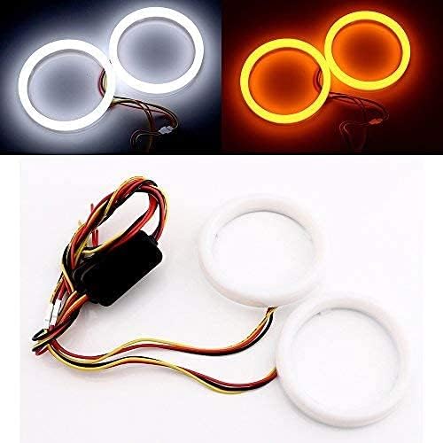 Para Pierścieni Halo LED Biały Bursztynowy Switchback Światła Anielskie DRL do Reflektorów Samochodowych Motocyklowych DC Wysoka Jasność