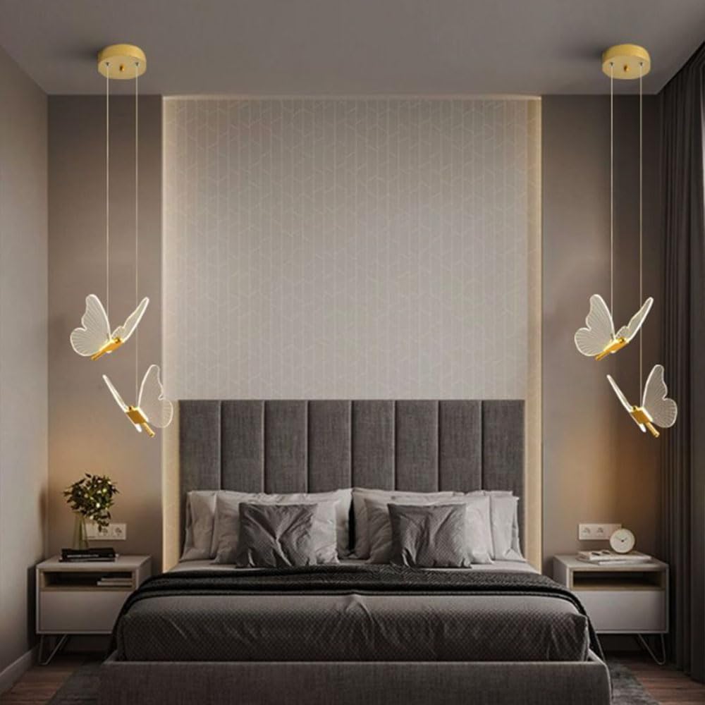 Suspension LED 6W Papillon Créatif Lustre Plafonnier Scandinave Éclairage de Plafond LED Acrylique Luminaire Plafonnier 3000K-6500K Dimmable - 5