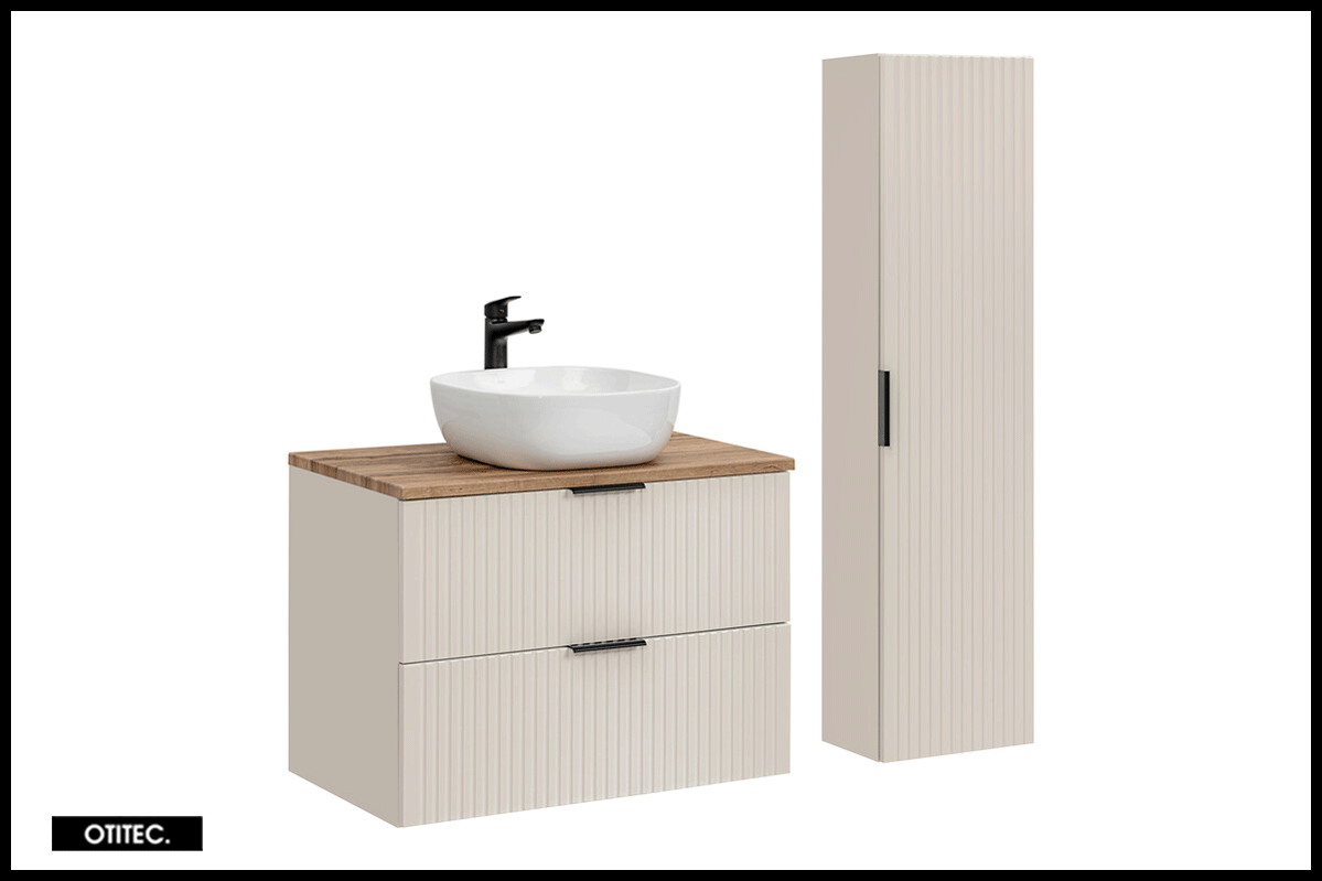 Ensemble meuble de salle de bain - 80 cm - avec plan - avec vasque