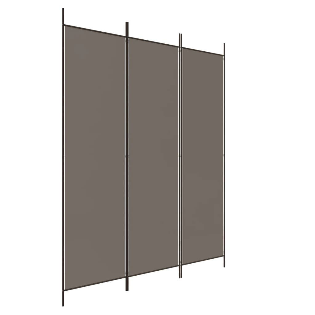 Biombo separador de 3 paneles | biombo divisor | paravientos de tela gris antracita 150x200 cm cfw50331