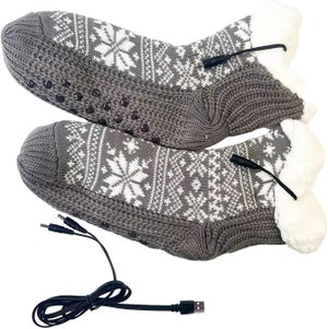 Chaussettes Chauffantes USB – En Laine Acrylique, 40-45°C, Pour Femmes Et Hommes – Idéales Moto, Ski, Promenade