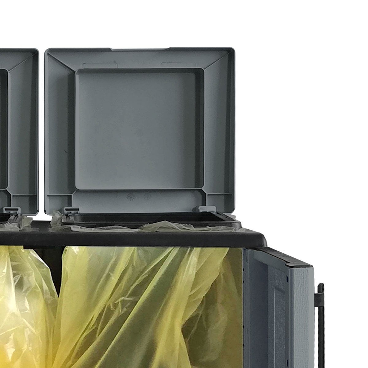 Cache Poubelles de tri Selectif 2 Sacs Meuble mi- hauteur Dim 68 x 37 x 84cm 2 Anneaux de support de sac 2 Portes Art Plast - 5