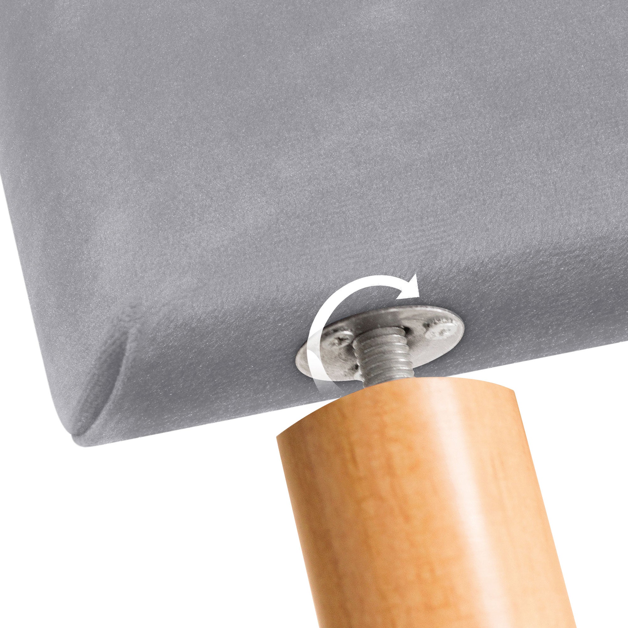 DHOME Testiera in velluto liscio con bottoni e gambe alta gamma moderna testiera imbottita per letto di lusso camera da (Gris Clair, 105x105cm) - 6