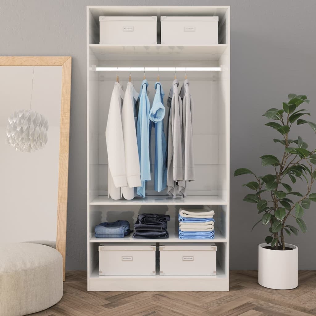 Garde-robe Blanc brillant 100 x 50 x 200 cm - 4