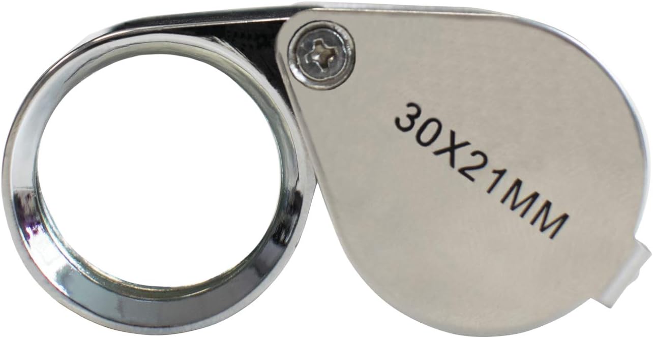 Lupa jubilerska (1 sztuka) - 30 x 21 mm Lupa do biżuterii i antyków - 30x Lupa kieszonkowa - Lupa składana