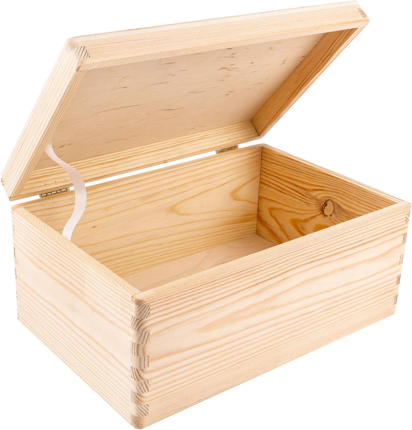 Creative Deco Boite Rangement en Bois | 30 x 20 x 14 cm (+/- 1 cm) | Non Peint | Boite en Bois | Boite a Souvenir | Boîte Caisse Coffre Malle | BRUT - 6