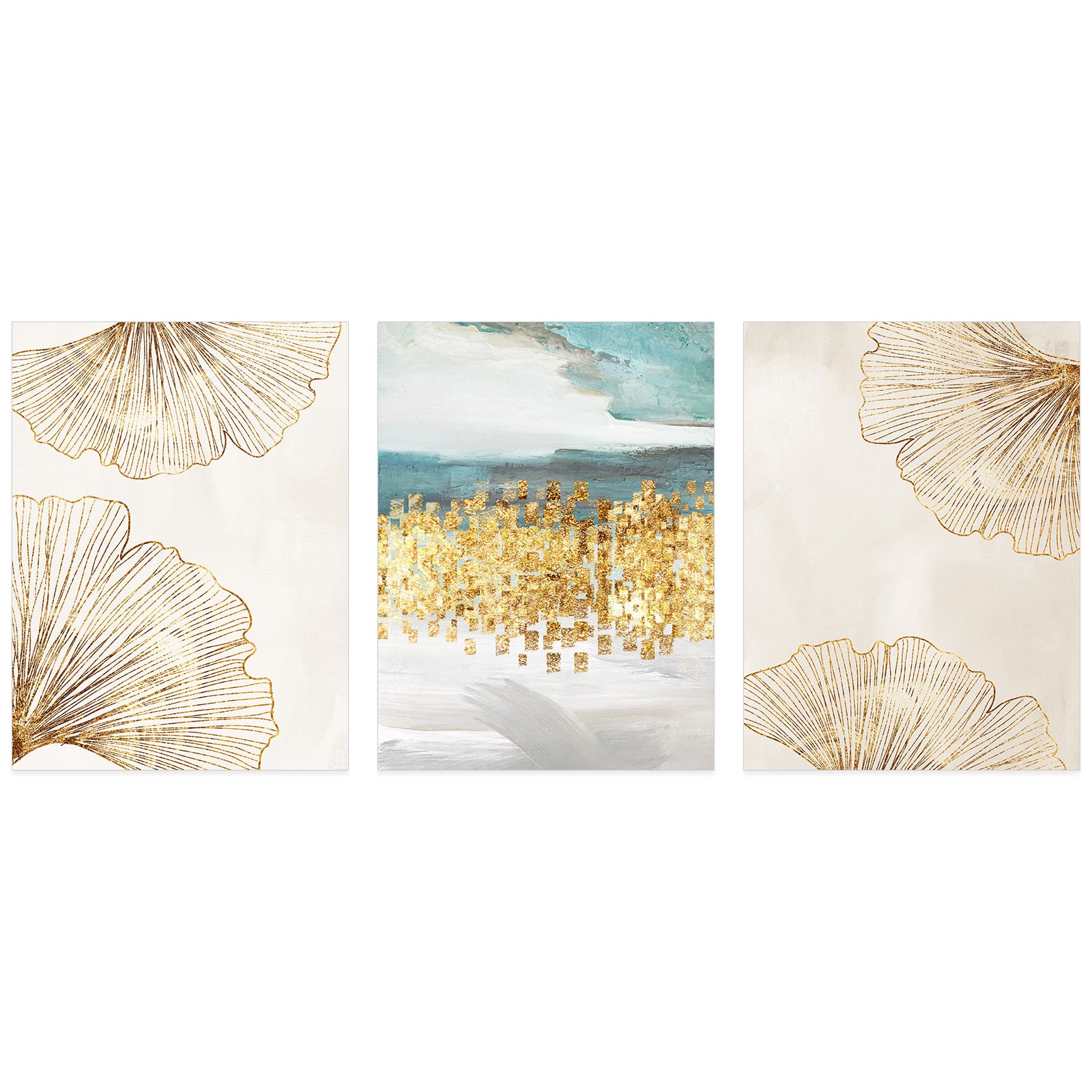 Lot de 3 Affiches / Posters Triptyque - Fleurs 3617689990675 - Bordure Noire et Blanche - 3 Affiches - 21x29,7 cm (Cadres non fournis) - 2