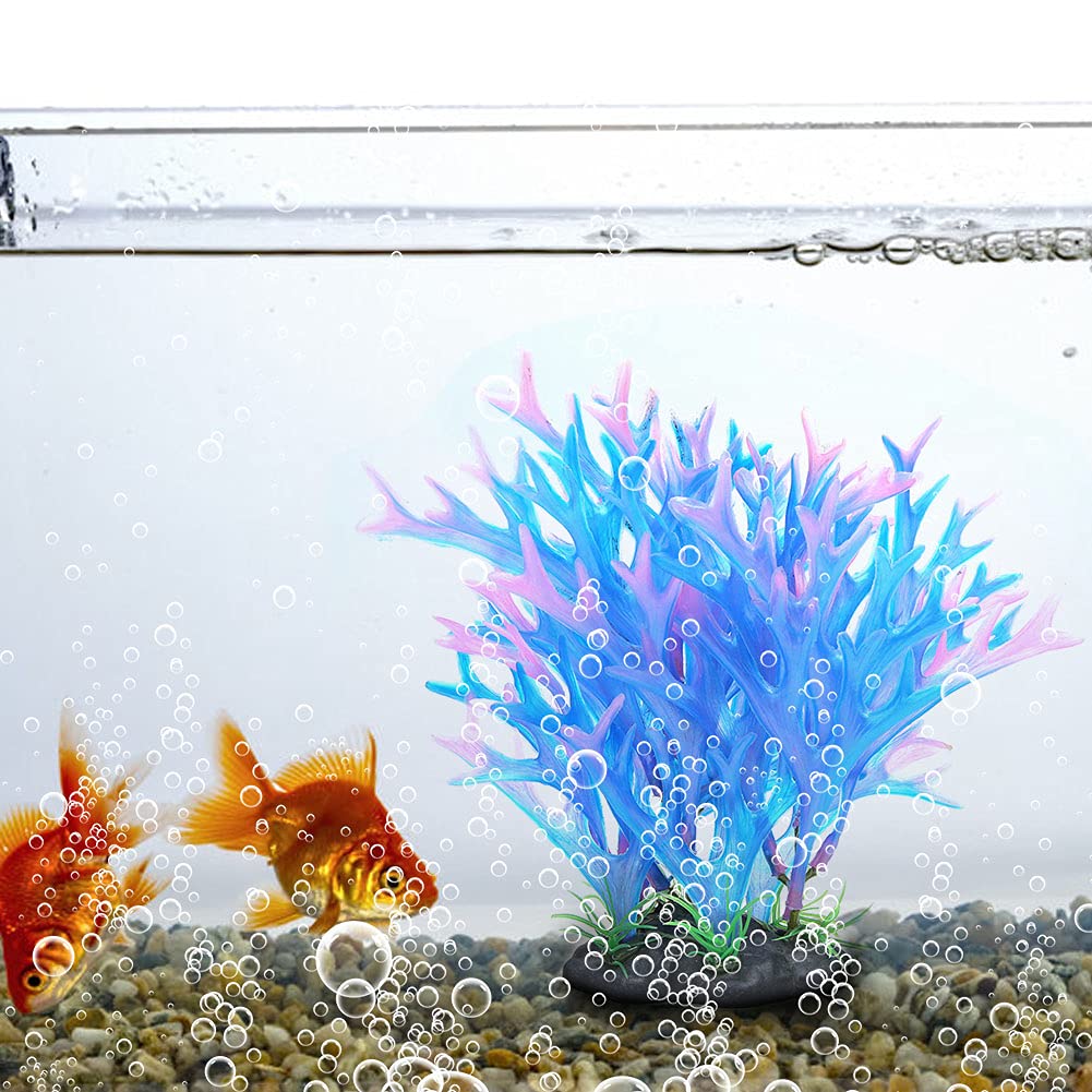 Decorazione Per Acquario In Resina - Corallo Blu Marino, Pianta Artificiale Realistica - Foto 10