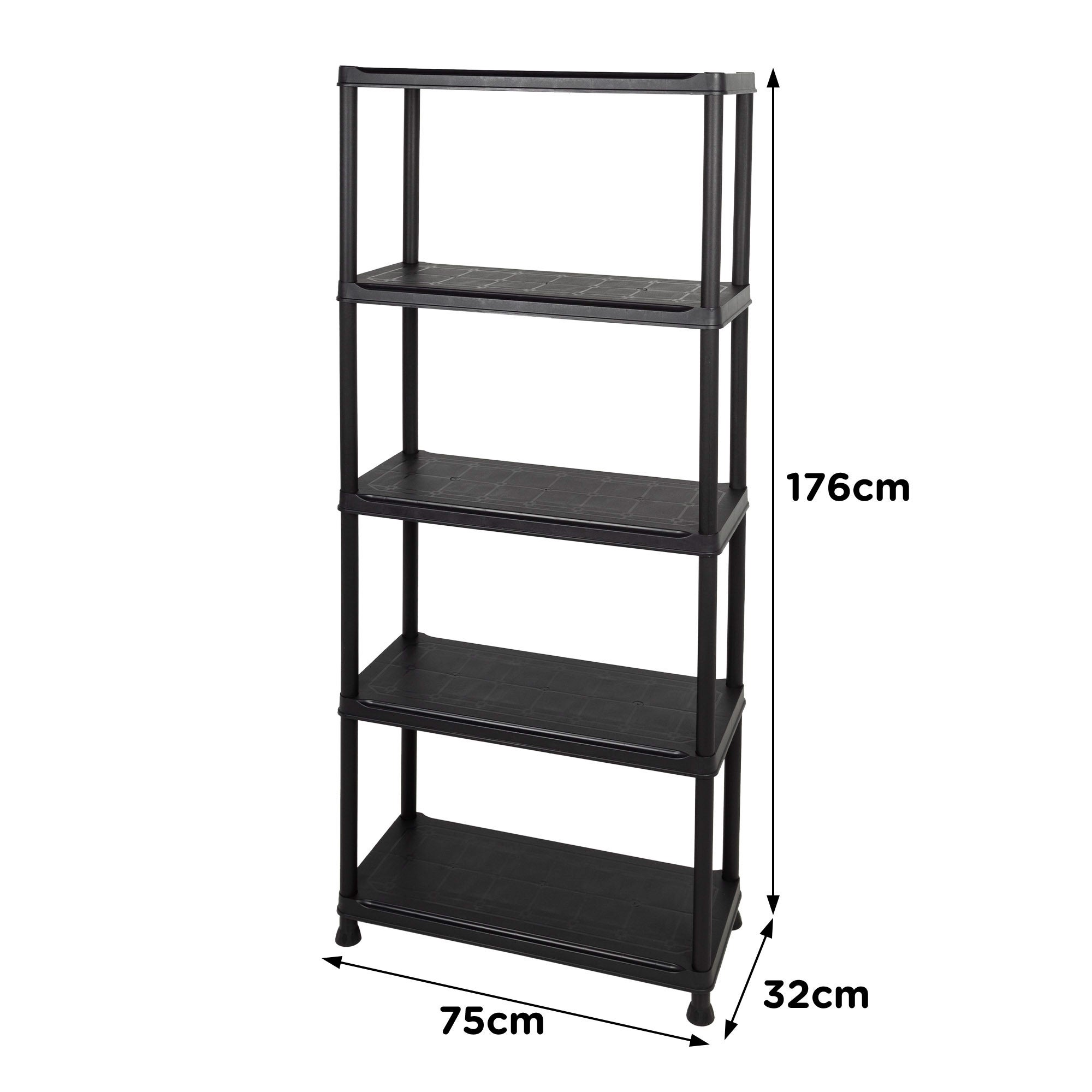 Curver Pack 2 prateleiras de plástico resistente 5 prateleiras 75x32x176 cm - 4