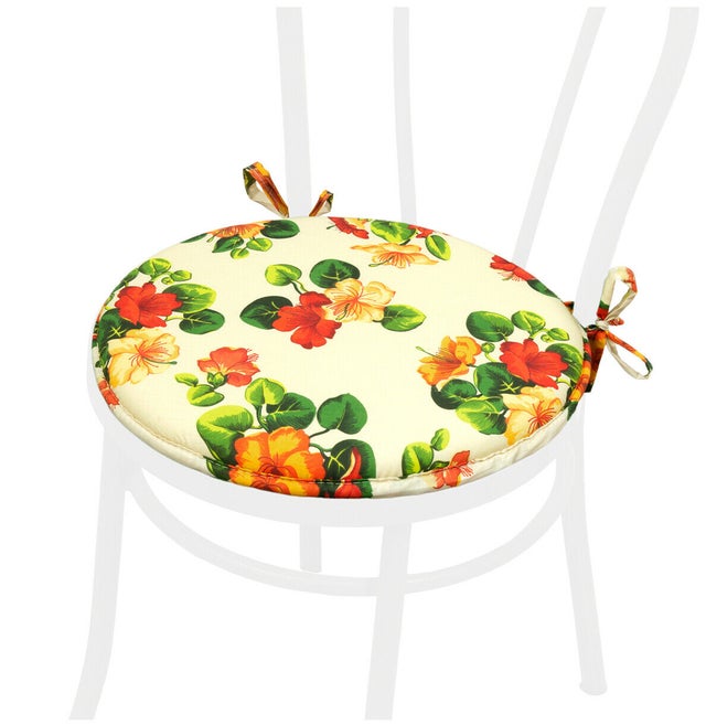 Cuscino rotondo 40 cm per sedia da giardino sfoderabile bordeaux - Loren