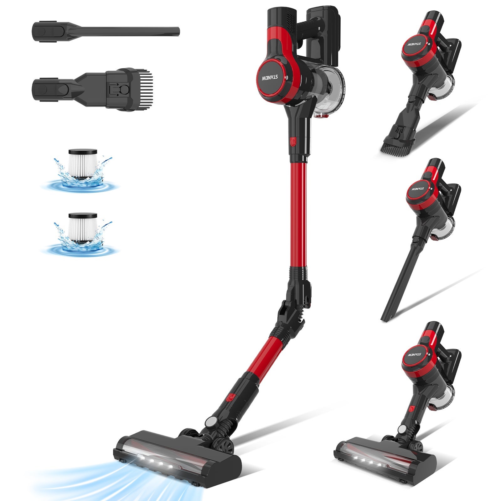 Stanew Aspirateur Balai sans Fil 20KPa Aspirateur sans Fil Puissant