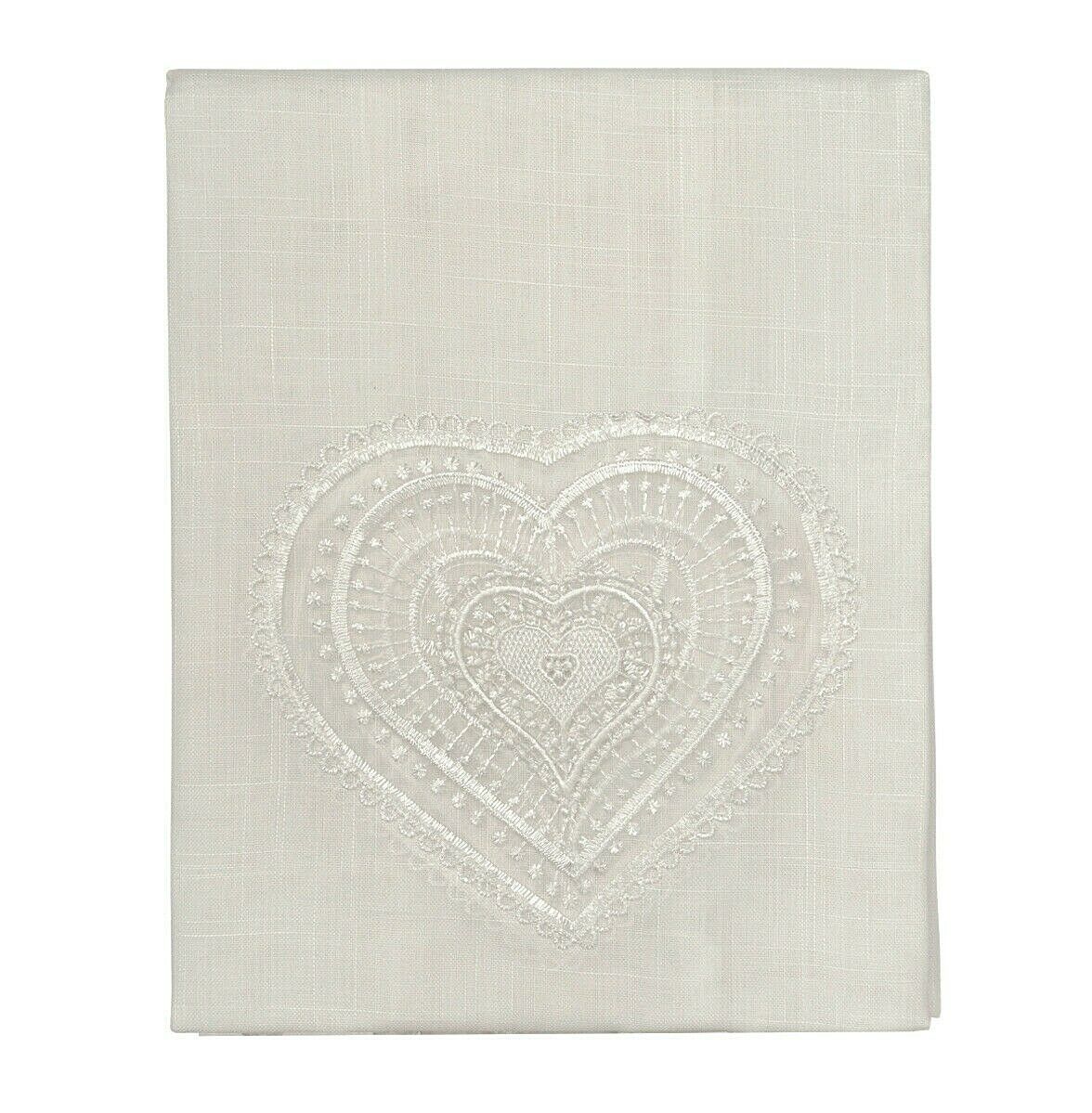 Cortina Ventana Puerta Interior 60x240 Corazón Tela Semitransparente Par 2 Uds. Blanco - 2