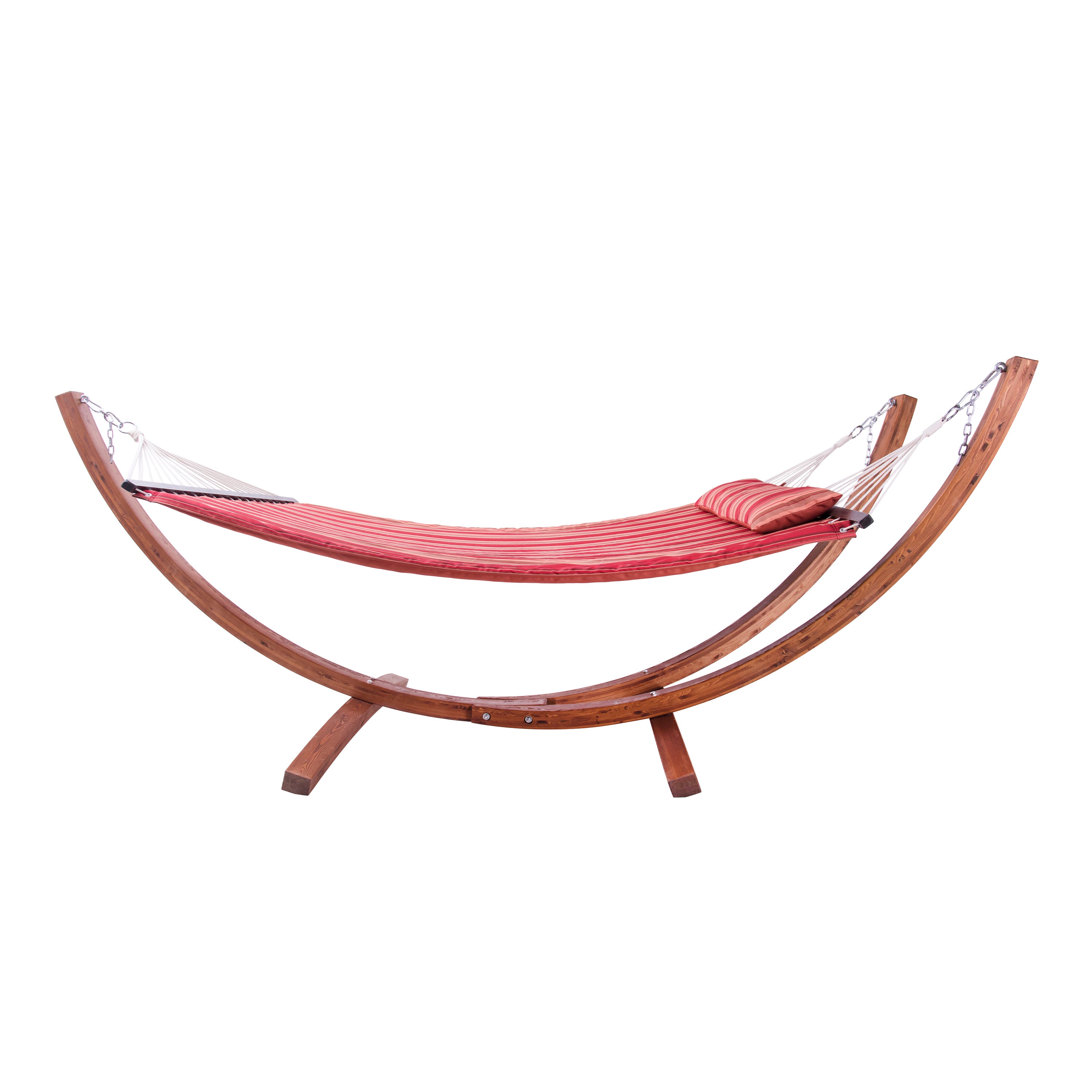 AXI Hawaï Hamac Double XXL | Hamac 2 personnes en Rouge avec Support en Bois | Pour l’extérieur pour Jardin, Terrasse, Balcon - 4