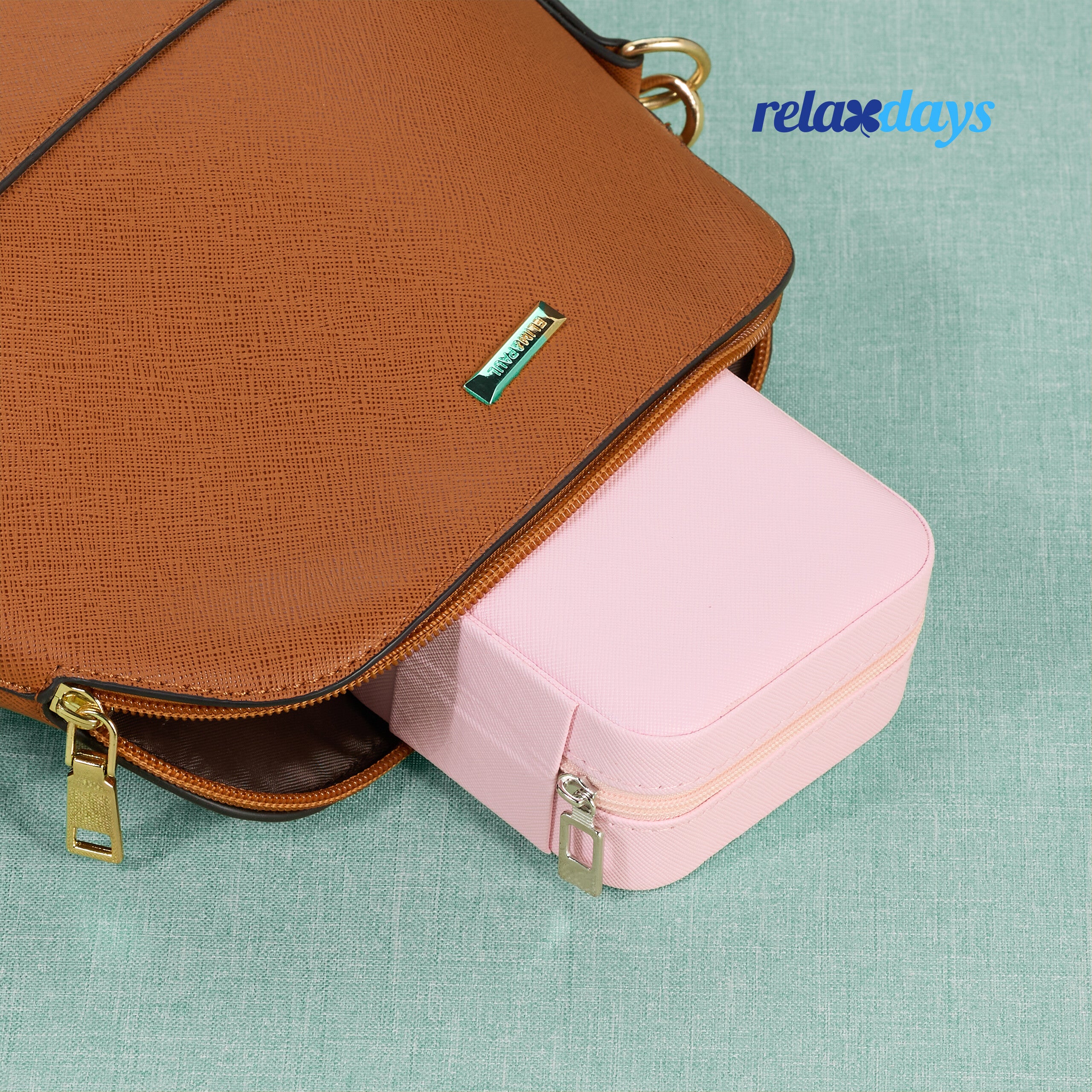 Valigetta Portagioielli Relaxdays - Organizer Viaggio Per Collane E Anelli, 4.5x21x14.5 Cm, Turchese - Foto 9