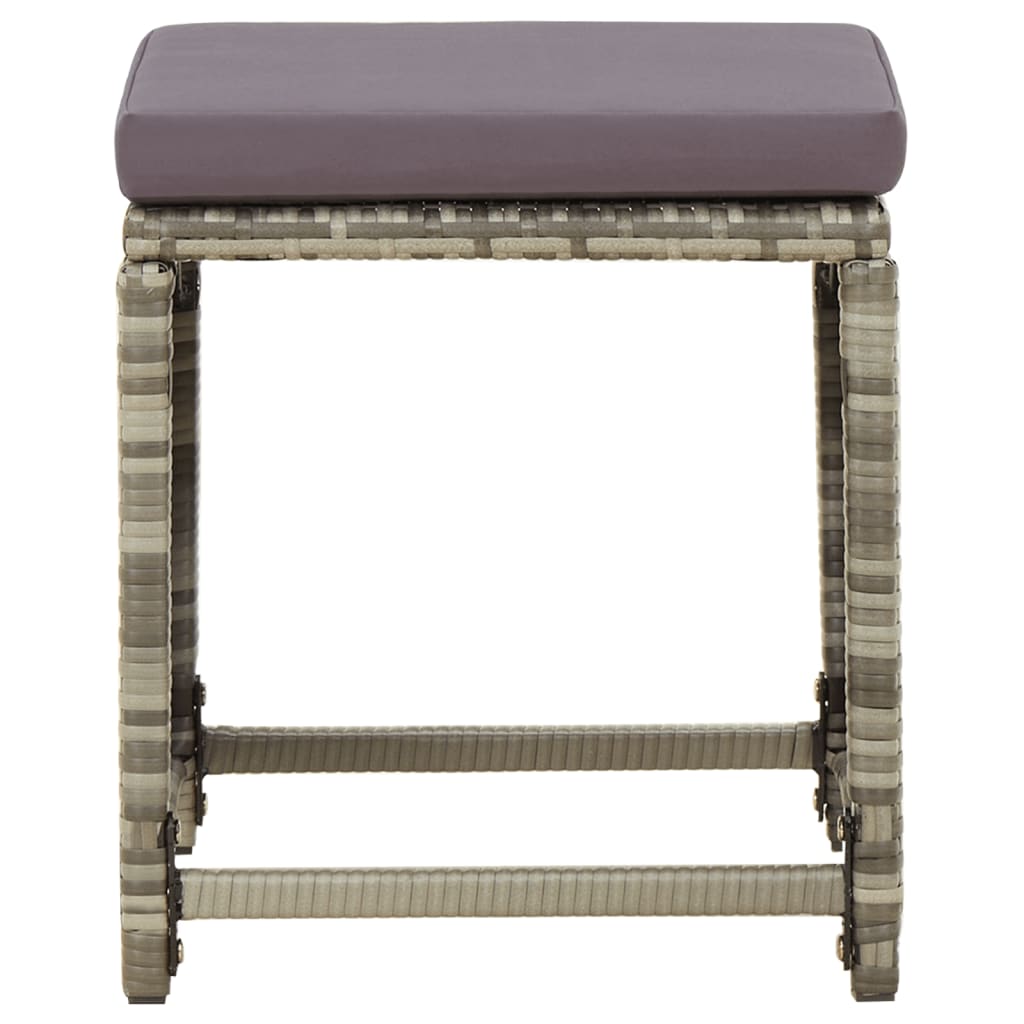 Maison Exclusive - Sgabelli da Giardino 4 pz con Cuscini in Polyrattan Grigi - 3