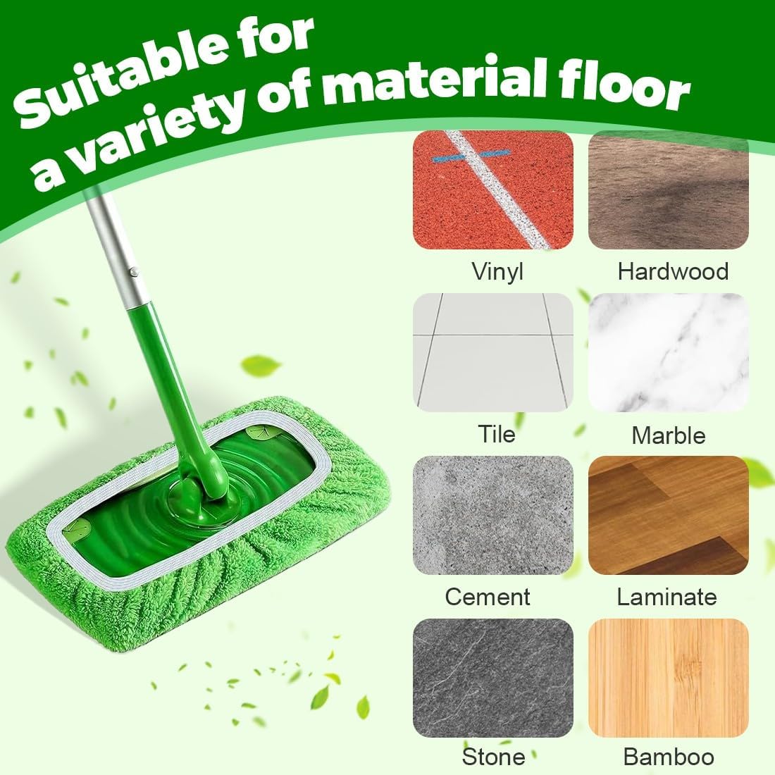 4 sztuki ściereczek do czyszczenia podłóg na mokro do mopa Swiffer, wymienna nakładka do mopa, wielokrotnego użytku do mopa Swiffer Sweeper, odpowiedn - 5