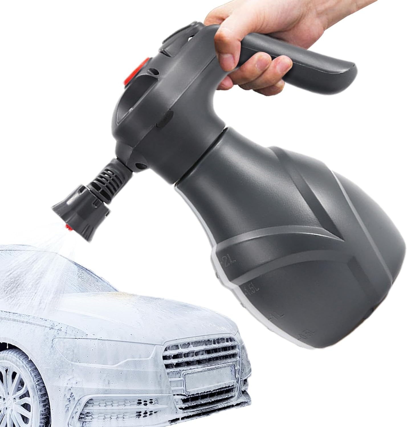 Spruzzatore A Pressione Per Schiuma 2 Litri | Lavaggio Auto Con 2 Ugelli | HiGropcore Atomizzatore Multiuso