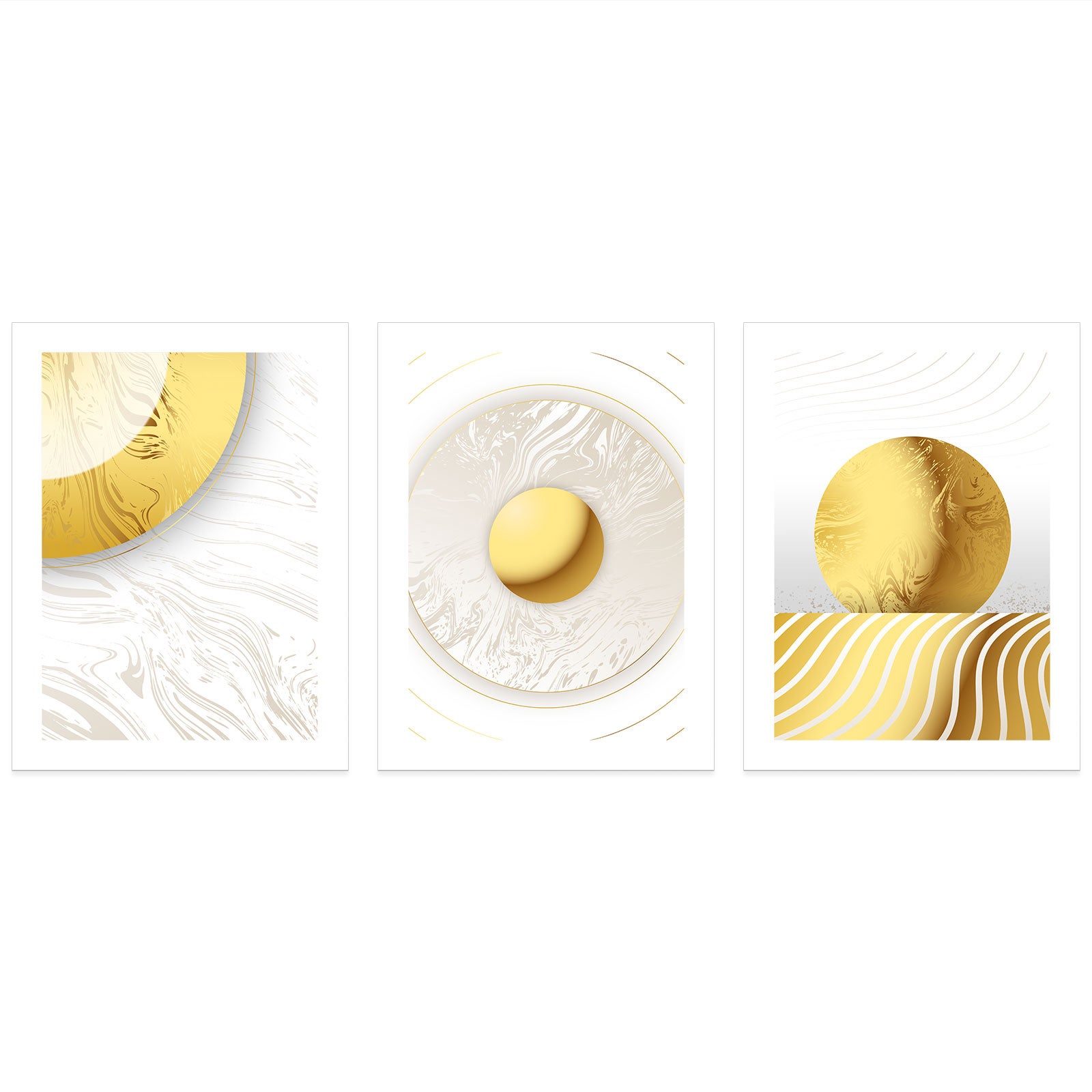 Lot de 3 Affiches / Posters Triptyque - Design 3617689992860 - Bordure blanche - 3 Affiches - 21x29,7 cm (Cadres non fournis) - 3