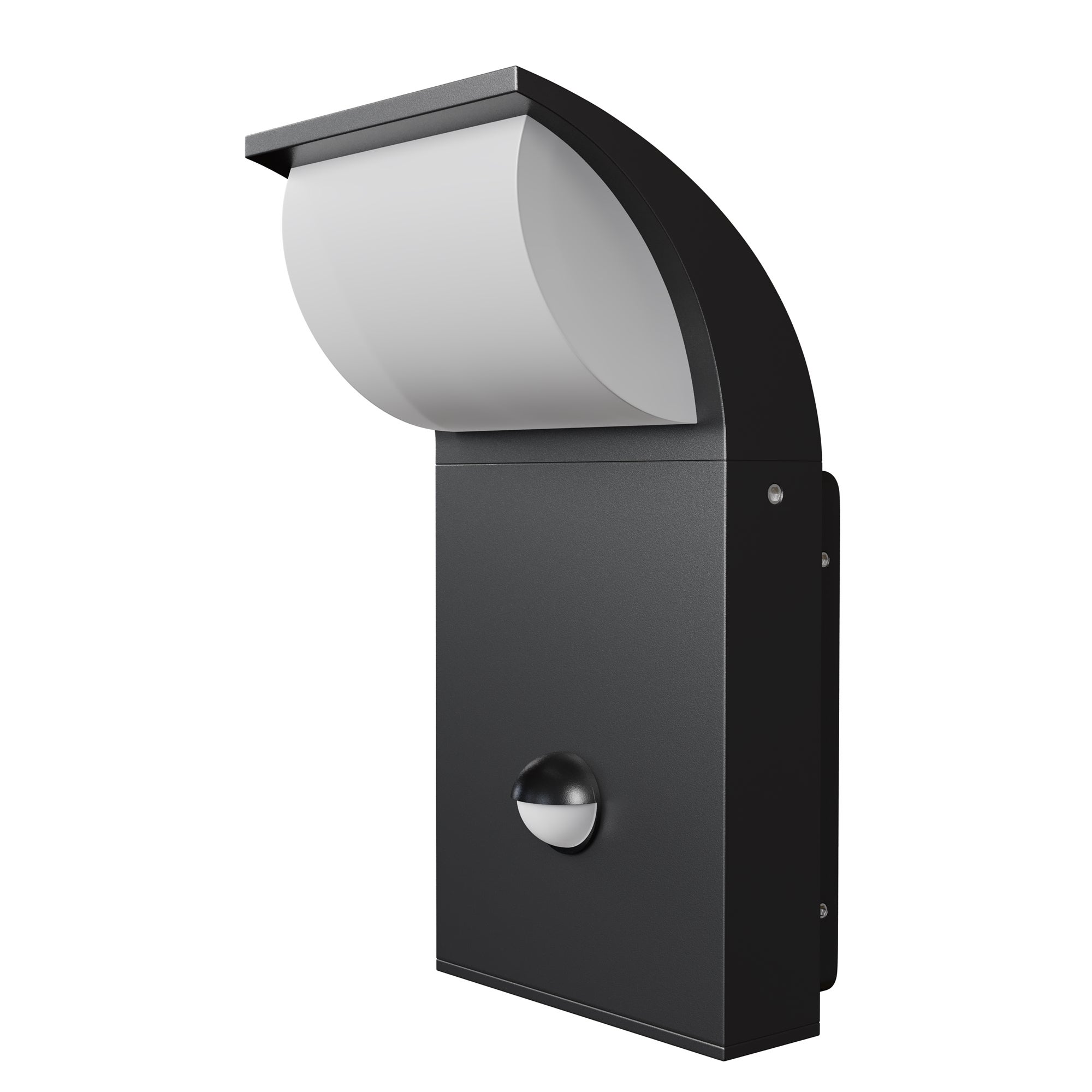Kinkiet zewnętrzny z czujnikiem Stock LED 7W Ciepła biel 450lm grafitowy wym:20x10x10,5cm IP44 Maytoni